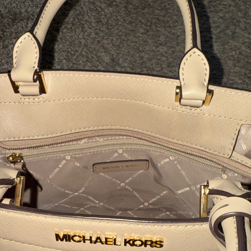 Michael Kors Beige Leather Satchel - Picture 7 of 10